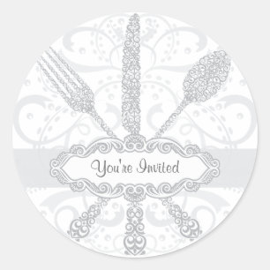 Gabel-Messer-Spoon-Sticker Runder Aufkleber