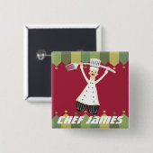Gabel-Namen-Abzeichen der männlichen Kochshose Button (Vorne & Hinten)