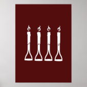 Gabel oder vier Kerzen Poster (Vorne)