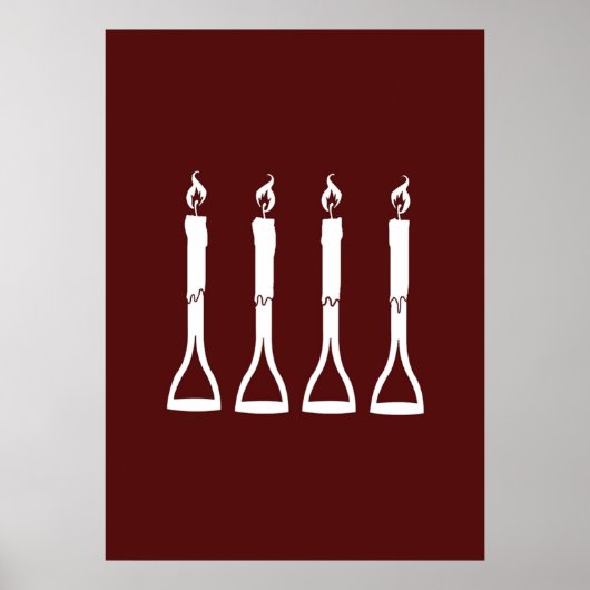 Gabel oder vier Kerzen Poster (Vorne)