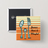 Gabel + Spoon= Spork Button (Vorne & Hinten)