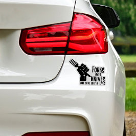 Gabel über Messer, Vegan Aufkleber