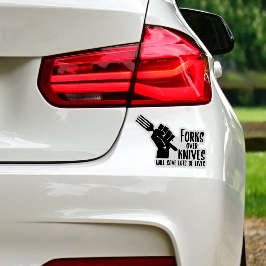 Gabel über Messer, Vegan Aufkleber