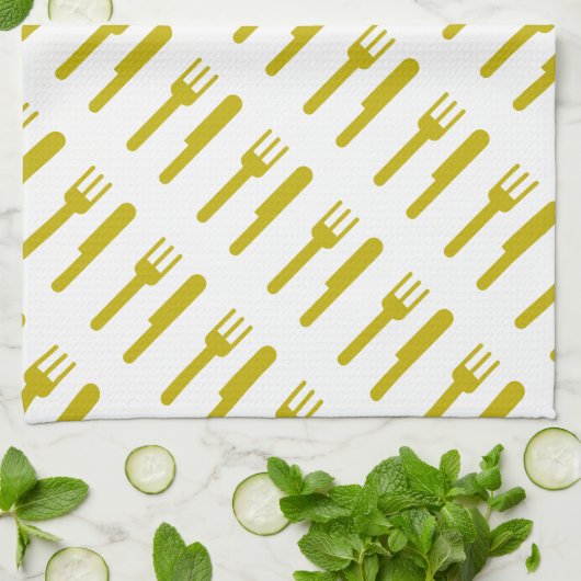 Gabel über Messermuster Handtuch (Gefaltet)
