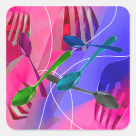 Gabel und Löffel Kulinarischer Aufkleber