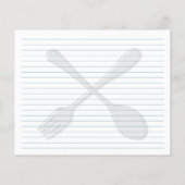 Gabel- und Löffelblaugelbe Rezept-Karte (Rückseite)