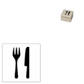 "Gabel und Messer" Gummi-Briefmarke Gummistempel (Stempel)