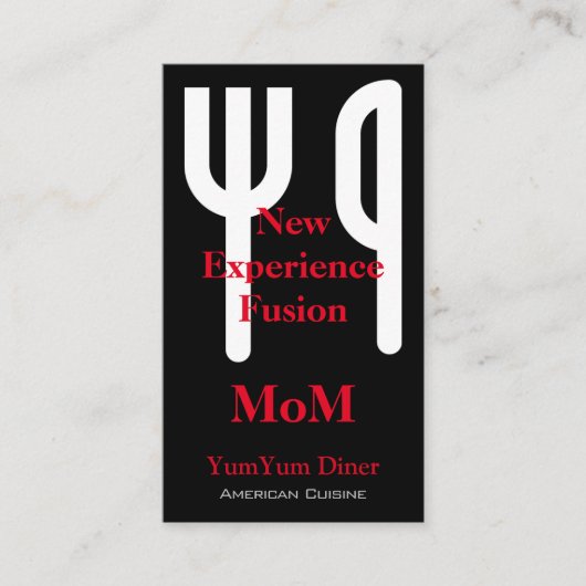 Gabel und Messer Visitenkarte (Vorderseite)