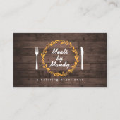 Gabel- und Messerkranz auf Catering, Koch Visitenkarte (Vorderseite)