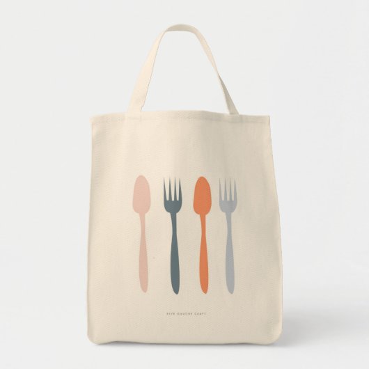 Gabel und Spoon Tote Bag Tragetasche (Vorne)