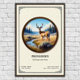 Gabelbock (Amerikanische Antilope) Zoologie-Serie Poster
