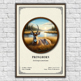 Gabelbock (Amerikanische Antilope) Zoologie-Serie Poster