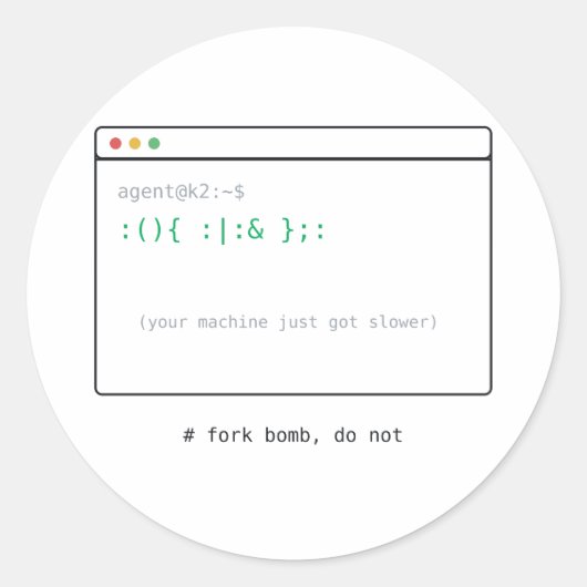 Gabelbombe - Dev-Sticker-Geschenk Runder Aufkleber (Vorderseite)