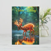 Gabelgabeln für Hirschfauna Feiertagskarte (Stehend Vorderseite)