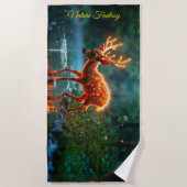 Gabelgabeln für Hirschfauna Strandtuch (Vorderseite)