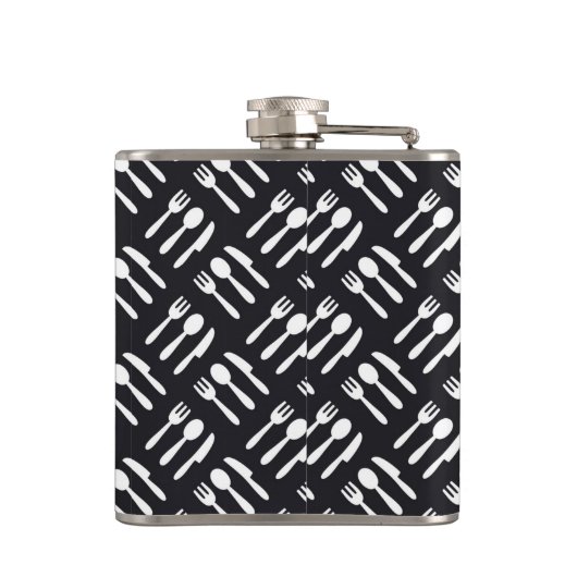 Gabellöffel-Messermuster Flachmann (Rückseite)