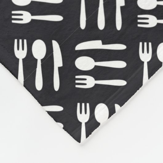 Gabellöffel-Messermuster Fleecedecke (Ecke)