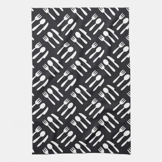 Gabellöffel-Messermuster Handtuch (Vertikal)