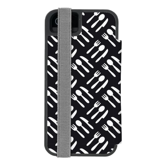 Gabellöffel-Messermuster Incipio iPhone Geldbeutel-Hülle (Folio Rückseite)