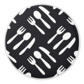 Gabellöffel-Messermuster Keramikknauf (Vorderseite)