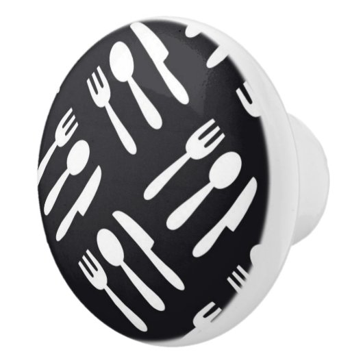 Gabellöffel-Messermuster Keramikknauf (Rechts)