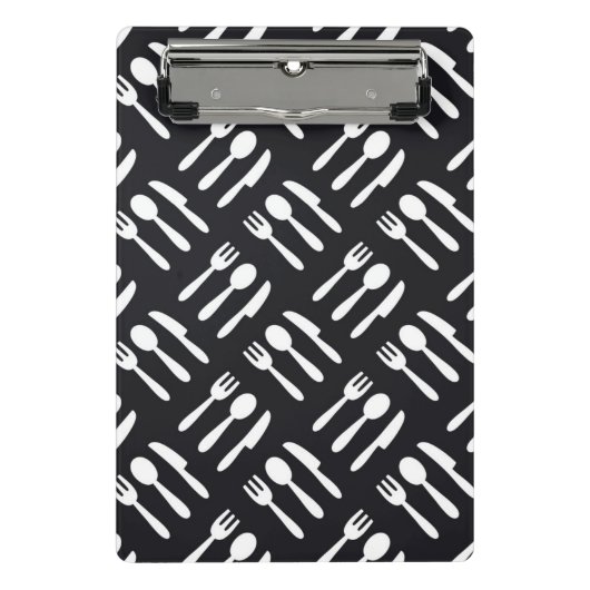 Gabellöffel-Messermuster Mini Klemmbrett (Vorderseite)