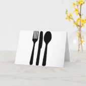 Gabelmesser-Löffelikone Karte (Gelbe Blume)