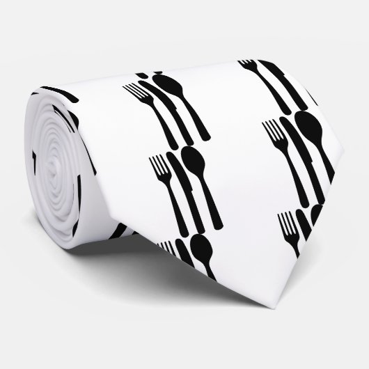 Gabelmesser-Löffelikone Krawatte (Gerollt)