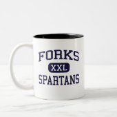 Gabeln - Spartans - Highschool - Gabeln Washington Zweifarbige Tasse (Links)