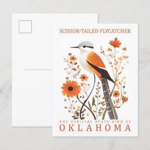 Gabelschwanz-Fliegenschnäpper Vogel von Oklahoma Postkarte