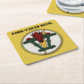 Gabelschwanz-Teufel P-38 Blitze! Rechteckiger Pappuntersetzer (angewinkelt)