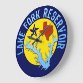 Gabelsee, Texas Bass Fishing Große Wanduhr (Winkel)