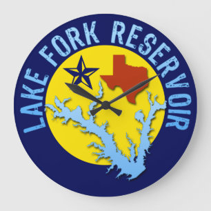 Gabelsee, Texas Bass Fishing Große Wanduhr