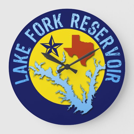 Gabelsee, Texas Bass Fishing Große Wanduhr (Vorderseite)