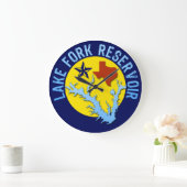 Gabelsee, Texas Bass Fishing Große Wanduhr (Zuhause)