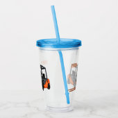 Gabelstapler-Cartoon Acryltrinkbecher (Links)