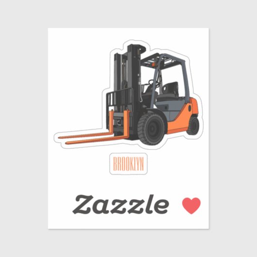 Gabelstapler-Cartoon Aufkleber (Blatt)