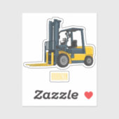 Gabelstapler-Cartoon Aufkleber (Blatt)