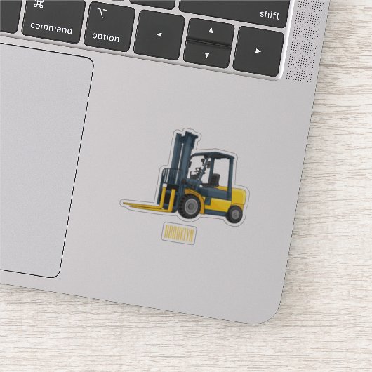 Gabelstapler-Cartoon Aufkleber (Ausschnitt)