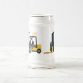 Gabelstapler-Cartoon Bierglas (Mittel)