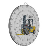 Gabelstapler-Cartoon Dartscheibe (Vorderseite Links)