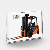 Gabelstapler-Cartoon Fotoblock (Links)