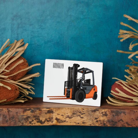 Gabelstapler-Cartoon Fotoplatte (Seite)