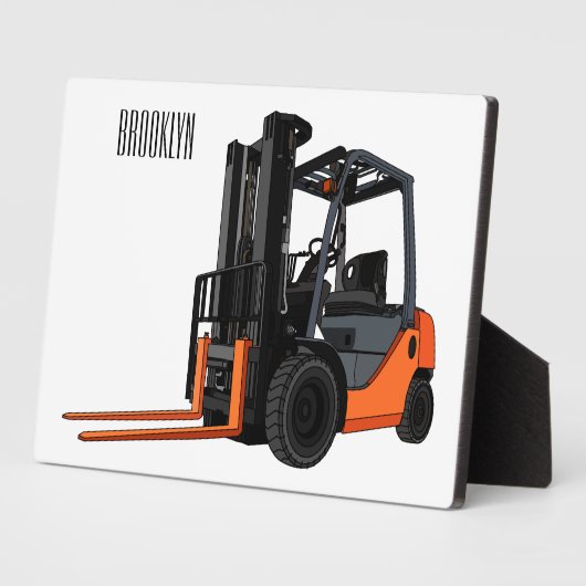 Gabelstapler-Cartoon Fotoplatte (Seite)