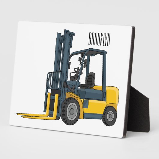 Gabelstapler-Cartoon Fotoplatte (Seite)