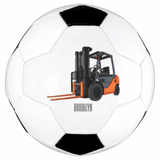 Gabelstapler-Cartoon Fußball (Vorderseite)