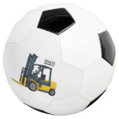 Gabelstapler-Cartoon Fußball (Dreiviertel)