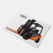 Gabelstapler-Cartoon Fußmatte (Schrägansicht)