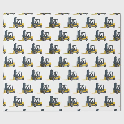Gabelstapler-Cartoon Geschenkpapier (Flach)