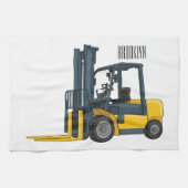 Gabelstapler-Cartoon Geschirrtuch (Horizontal)